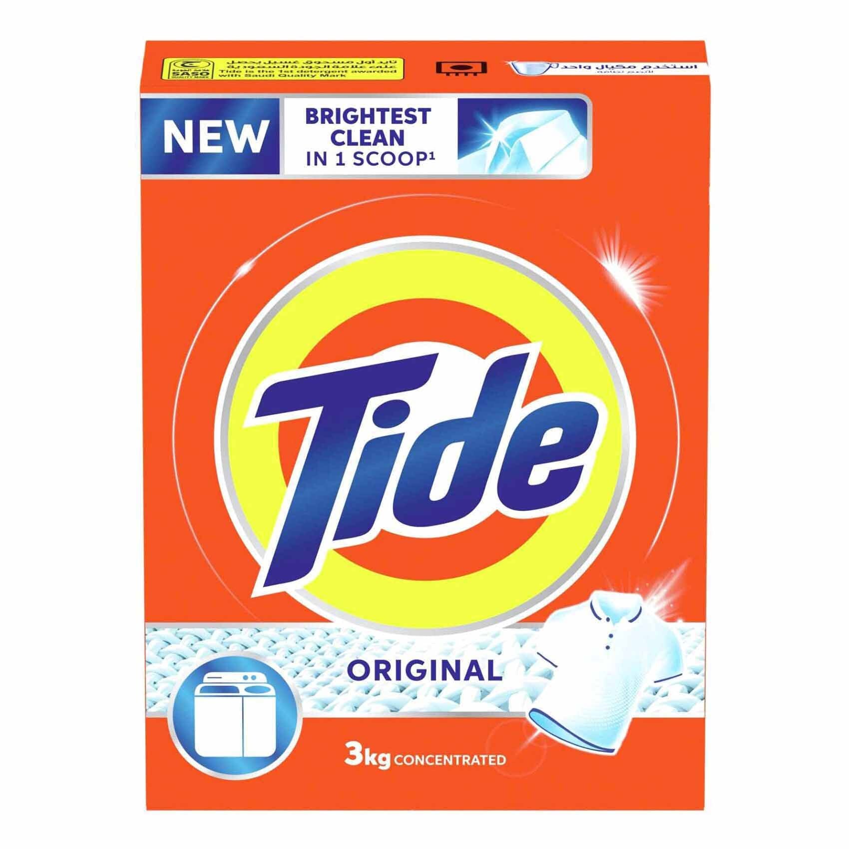 Buy Tide Concentrated Laundry Detergent Powder Original 3kg Online Shop Cleaning & Household