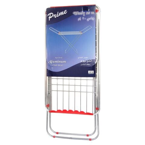 Prime Windy Aluminium Cloth Dryer Silver And Red 20m