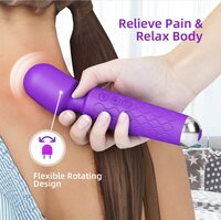 Rechargeable Handheld Wireless Deep Tissue Body Pain Relief Massager Black
