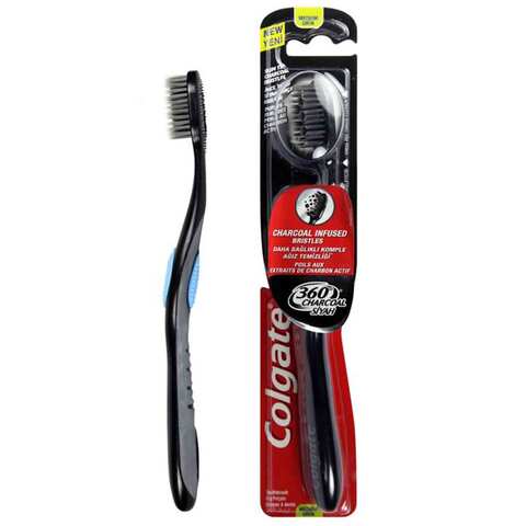 Colgate Toothbrush 360 Charcoal Infused Medium 