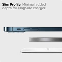 Spigen Mag Fit designed for MagSafe Charger Pad Case compatible with iPhone 13, iPhone 12 Models (Charger Not included) - White