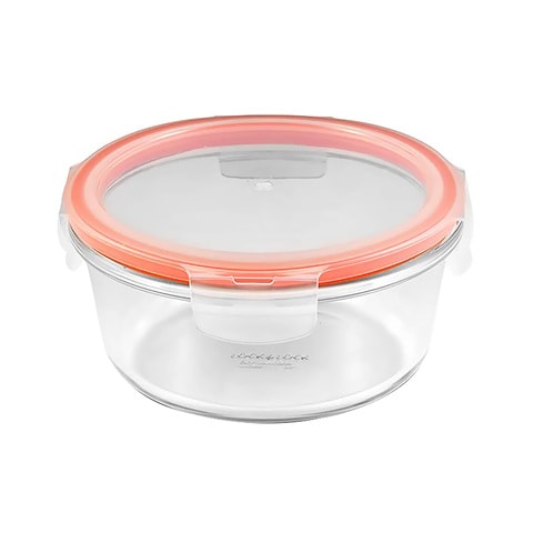 Lock &amp; Lock Heat Resistant Bakeware Glass Round Food Container 650ml Clear