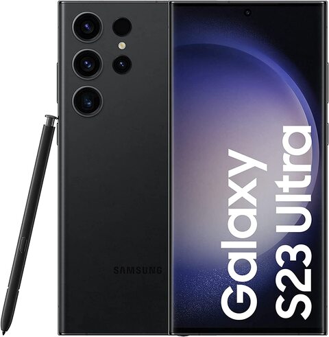 Samsung Galaxy S23 Ultra, 256GB, Phantom Black, KSA Version, 5G, Dual SIM, Android Smartphone
