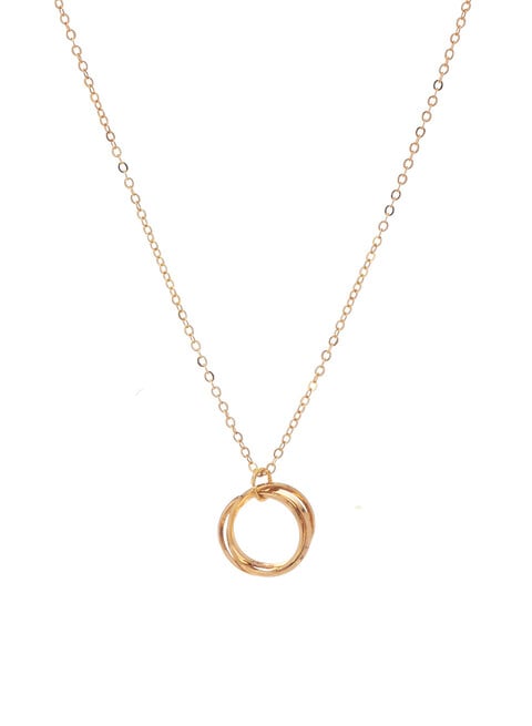 Circle pendant on sale necklace gold