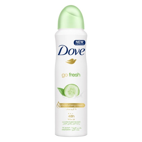 Dove Go Fresh Women Antiperspirant Deodorant Spray For Refreshing 48-Hour Protection Cucumber &amp; Green Tea Alcohol Free 150ml