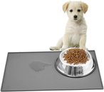 Buy Mumoo Bear Silicone Waterproof Dog Cat Pet Food Mats Tray, No Mess Pet Food Mat Dog Bowl Placemat, Grey in UAE