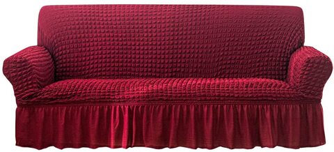 Jjone Stretch Sofa Slipcover, Turkish Sofa Covers, Universal Polyester Fabric Couch Cover Protection Cover (3 Seater, Red)