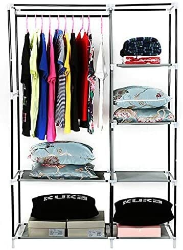 Generic Portable, Multifunctional Fabric Wardrobe/Cloth Cabinet Closet Clothing Storage Organizer With Cover, Non Woven Fabrics (105*45*175Cm)