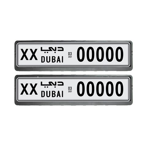 2 Pcs Dubai Car Long Number Plate Holder Pair Frame For Front And Rear Side