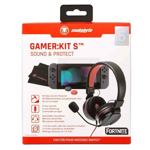 Snakebyte Sound And Protect Gaming Kit For Nintendo Switch Black