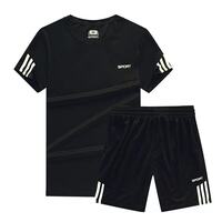 Men&#39;s T-Shirt  and Shorts Set Fit indoor and outdoor wear Black Colors(Size X-Large))