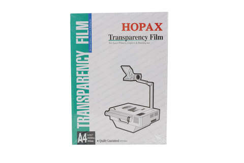 HOPAX TRANSPARENCY FILM FOR LASER PRINTER, COPIERS &amp; DRAWING USE A4 100 SHEETS