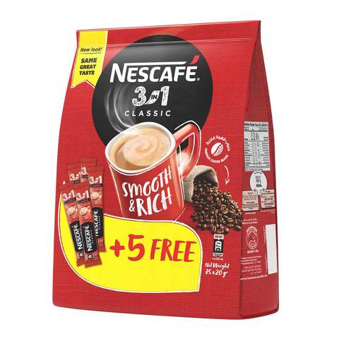 Nescafe 3in1 classic instant coffee 20 g x 35 sticks