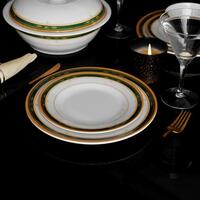 54pcs Melamine Ware Dinner Set, DC2107   Lightweight   Chip Resistant   Dishwasher-Safe   Elegant Design   Superior Quality   Plates, Dishes, Bowls, Spoons, Service For 6