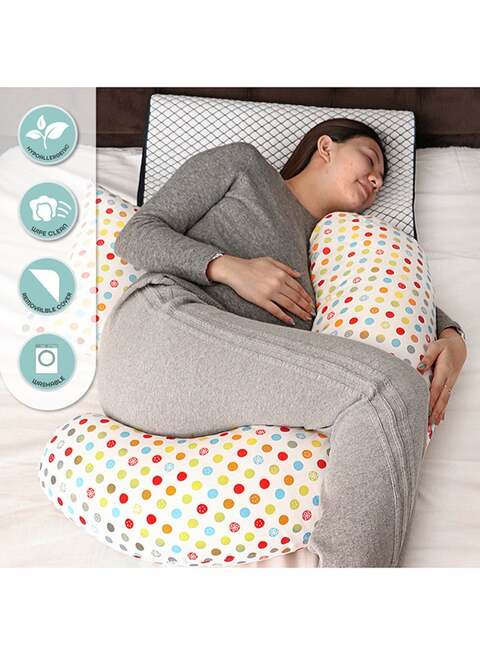 Moon Multi-Position Comfortable Pregnancy Pillow Cotton, Multicolour, 57X46X14cm