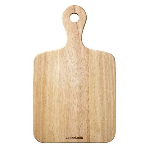Lock And Lock Wood Cutting Board With Handle Brown 35cm