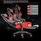Adjustable PU Leather Gaming Chair - PC Computer Chair for Gaming, Office or Students, Ergonomic Back Lumbar Support with Footrest (C-Black and Red)
