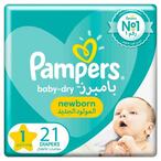Buy Pampers Baby-Dry Diapers Size 1 Newborn 2-5kg 21 Count in Kuwait