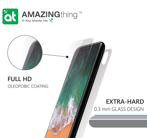 Amazing Thing - iPhone X FRONT and BACK - Extra Hard - Glass Back and Screen Protector