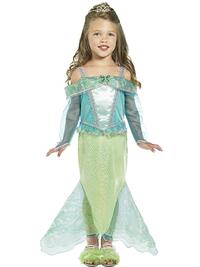 Smiffys Girls Toddler Mermaid Costume with Dress and Headband for 1-2 Years Old- Blue