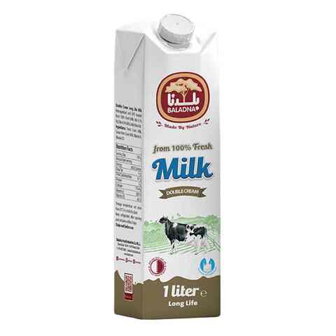 Baladna Double Cream Milk 1L x Pack of 12