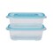 Lock And Lock EZ Lock Pastel Rectangle Food Container Clear 520ml Pack of 2