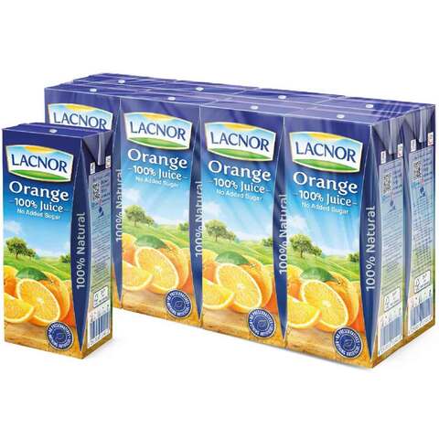 Lacnor Essentials Orange Juice 180ml Pack of 8
