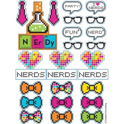 Creative Converting- Get Nerdy 4 Value Stickers 4pcs&lt; &gt; 6.5in X 4.5in &lt; &gt;Multicolor&lt; &gt;