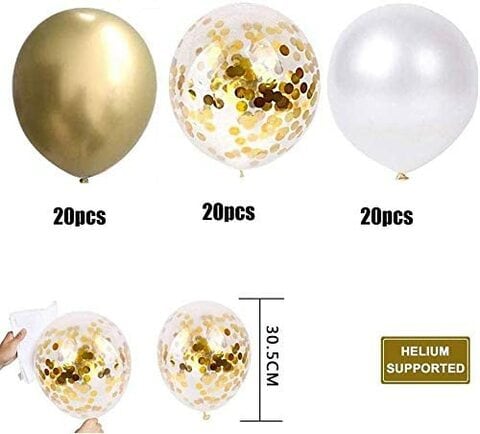 Gold and on sale white balloons