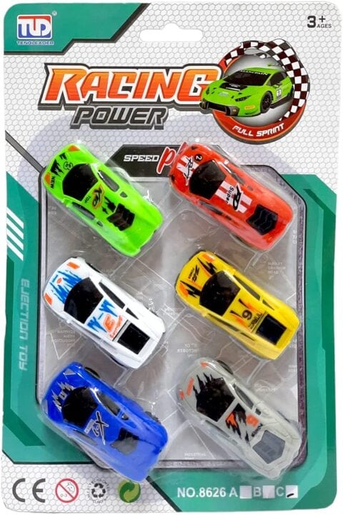 Party Time 6 Pieces Mini Racing Cars, Mini Toy Cars High Simulation Racing Cars Toys for Kids