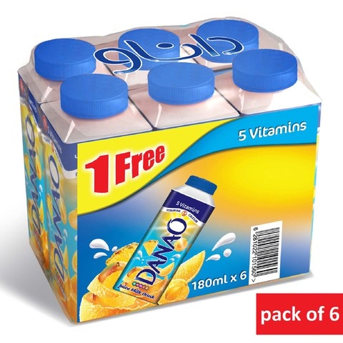 اشتري داناو الفيتامينات عصير بالحليب 180 مل × 6 في السعودية