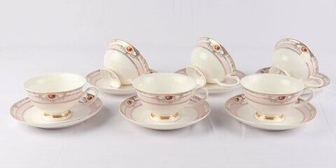 Lihan Latest Porcelain Bone China Dinner Sets(24 Pieces), Teapot/Teacup/Dish/Milk Phnompenh Gold White Dinnerware Set And Tableware Set Dishwasher Safe