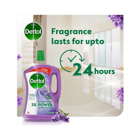 Dettol Antibacterial 3X Power Floor Cleaner, Lavender Fragrance, 3L