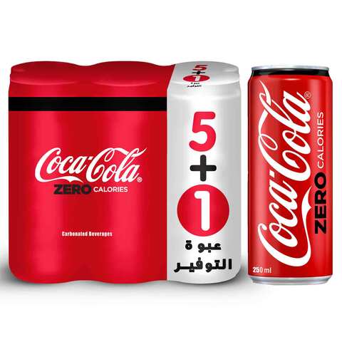 Coca Cola Drink Zero Calories 250 Ml 6 Pieces