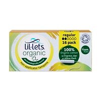 Lil-Lets Organic Non-Applicator Regular White 16 Tampons