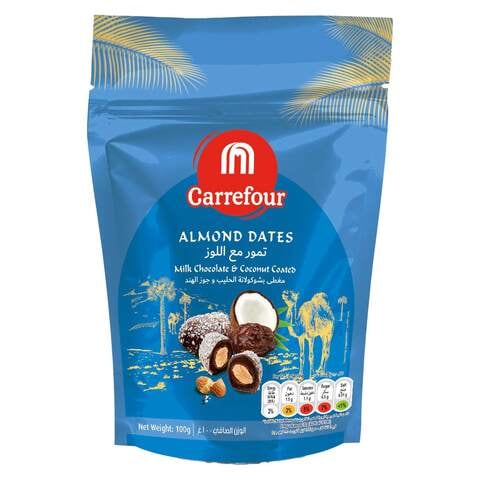 Carrefour Milk Chocolate And Coconut Coated Almond Dates 100g