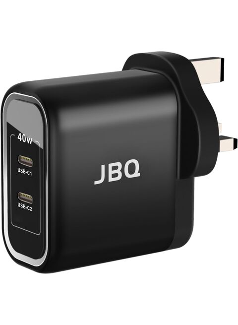 JBQ HC-740 PD 40W Dual PD Port Fast Charger Black