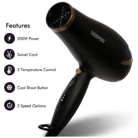 Buy Geepas 2200 Watt Hair Dryer with 2 Speed Control Online - Shop ...