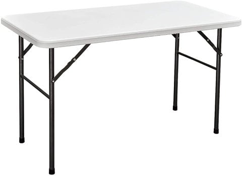 LANNY Plain White Racktange Folding Table AK120D for Buffeet Party Picnic Stuff Indoor Outdoor- Table top no foldding, only leg foldding