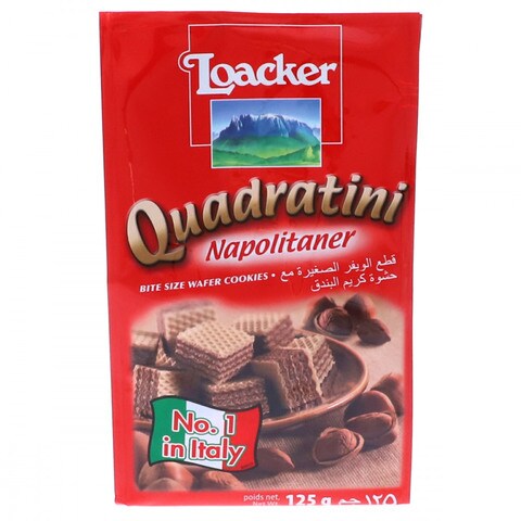 Loacker Quadritini Napolitaner Bite Size Wafer Cookies 125g