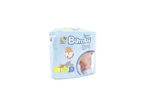 Sanita Bambi - Baby Diapers Regular Pack, Size 1, Newborn 2-4 KG, 19 Count  - Onefamshop – OneFamShop - The Complete Family Shop