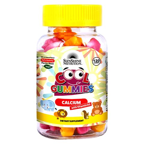 Sunshine Nutrition Cool Gummies Calcium with Vitamin D3 60 Tablets