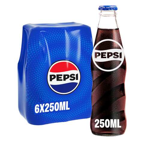 Pepsi Cola Berevage Glass Bottle 250ml Pack of 6