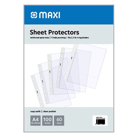 Maxi A4 Sheet Pocket 60 Micron Clear 100 PCS