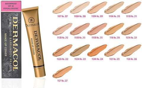 Buy Dermacol Full Coverage Foundation | Long Lasting Waterproof Makeup Cover  Cream SPF30 | Hypoallergenic & Light Weight Liquid | Tattoo, Acne, Spots,  Under-Eye Skin Cover-Up | 30G (226) Online - Shop