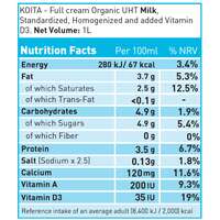 Koita Whole Organic Cow Milk Vitamin A &amp; D3 1L