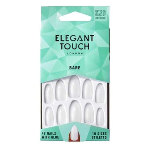 Elegant Touch False Nails White Stiletto 48 count
