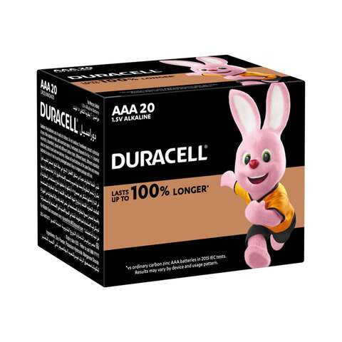 Duracell Alkaline AAA 20 1.5V Lasts up to 100 Percent Longer