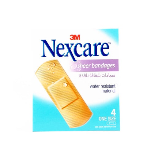 Nexcare Sheer Bandages One Size Bandages x Pack of 4