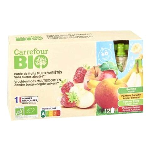 Compote bio de fruits sans sucres ajoutés CARREFOUR BIO